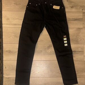 Levi's Men's Dark Black Straight Jeans